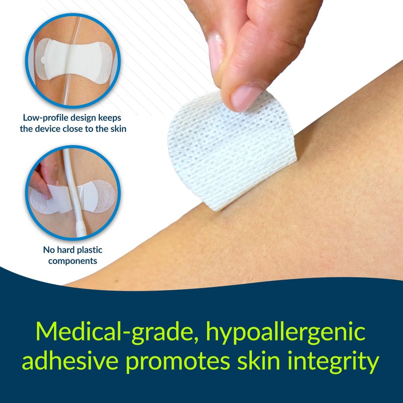 TIDI 3300M-10PK Grip-Lok Medium Securement Device ― Pack of 10 ― Catheter Stabilization Device ― White ― Low-Profile Design for Comfort― Home Healthcare ― FSA Eligible Medical Supplies - Image 3